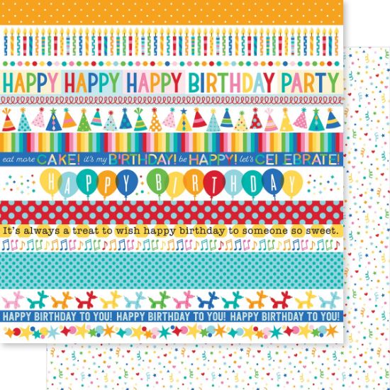 Picture of Birthday Bash Double-Sided Cardstock 12"X12"-Birthday Bash Borders