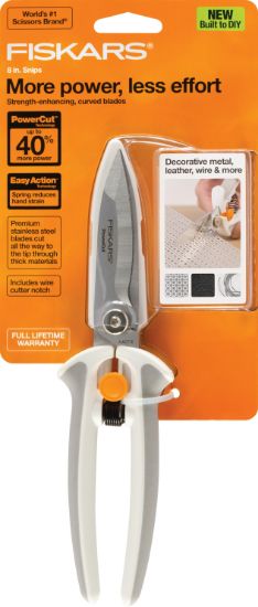 Picture of Fiskars Built to DIY Easy Action PowerCut Snips 8" 8" Powrcut