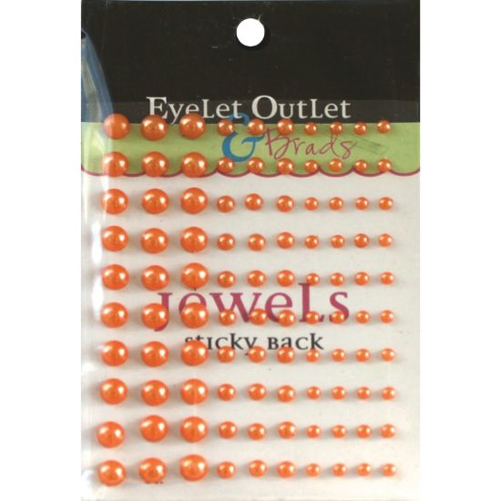 Picture of Bling Self-Adhesive Pearls Multi-Size 100/Pkg Orange
