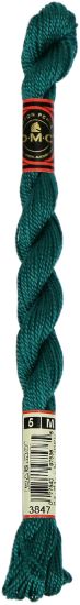 Picture of DMC Pearl Cotton Skein Size 5 27.3yd Dark Teal Green