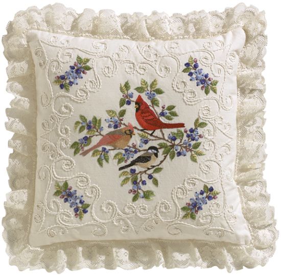 Picture of Birds And Berries Candlewicking Embroidery Kit 14"X14" Stitched In Thread