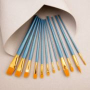 Picture of Gold Taklon Flat Value Pack Brush Set 12/Pkg