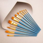 Picture of Gold Taklon Flat Value Pack Brush Set 12/Pkg