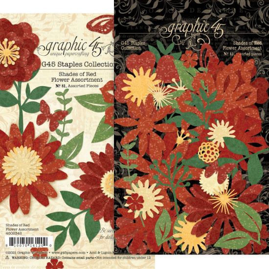Picture of Graphic 45 Staples Flower Assortment-Shades Of Red