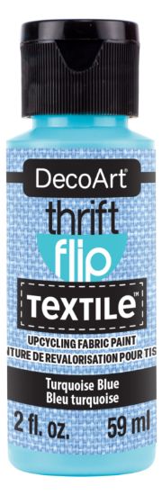 Picture of DecoArt Thrift Flip Matte For Textile 2oz Squeeze Bottle-Turquoise Blue