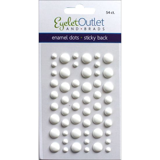 Picture of Eyelet Outlet Adhesive-Back Enamel Dots 54/Pkg Matte White