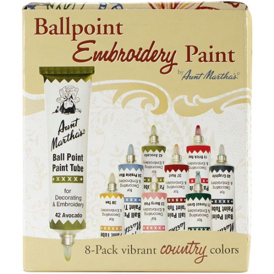 Picture of Aunt Martha's Ballpoint Paint Tubes 1oz 8/Pkg Country Colors