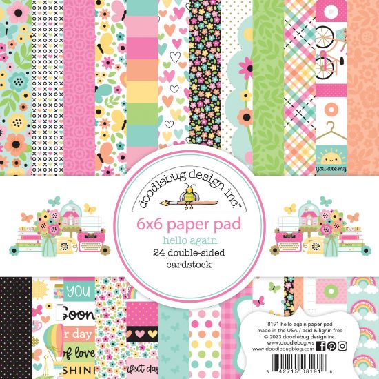 Picture of Doodlebug Double-Sided Paper Pad 6"X6"-Hello Again