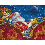 Picture of Gold Collection Santa's Midnight Ride Counted Cross Stitch K 14"X11" 18 Count