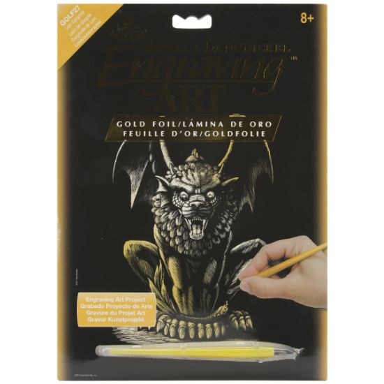 Picture of Gold Foil Engraving Art Kit 8"X10" Lion Gargoyle