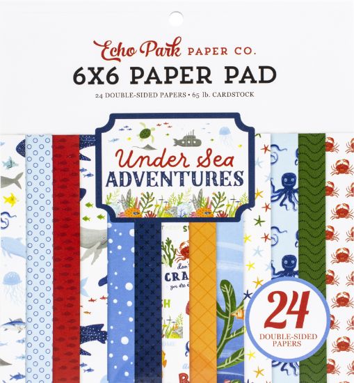 Picture of Echo Park Double-Sided Paper Pad 6"X6" 24/Pkg Under Sea Adventures