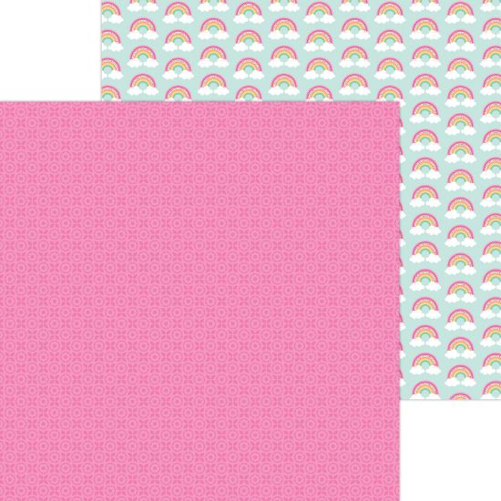 Picture of Doodlebug Hello Again Cardstock 12"X12"-Pink Poppies