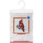Picture of Cardinal Bird Counted Cross Stitch Kit 4"X4" 14 Count