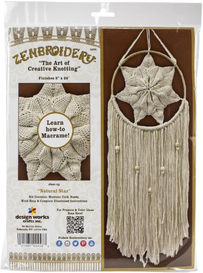 Picture of Design Works/Zenbroidery Macrame Wall Hanging Kit 8"X24" Natural Star