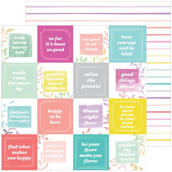 Picture of Delightful Double-Sided Cardstock 12"X12"-Happy Thoughts