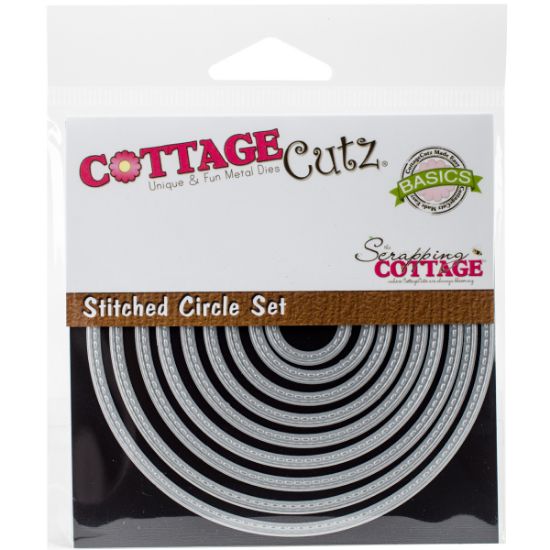 Picture of CottageCutz Basics Dies 9/Pkg Stitched Circle, .75" To 3.75"