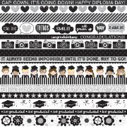 Picture of Cap & Gown Double-Sided Cardstock 12"X12"-Borders