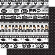 Picture of Cap & Gown Double-Sided Cardstock 12"X12"-Borders