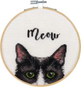 Picture of Dimensions Counted Cross Stitch Kit W/Hoop 6" Meow (14 Count)
