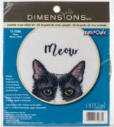 Picture of Dimensions Counted Cross Stitch Kit W/Hoop 6" Meow (14 Count)