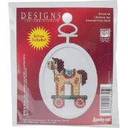 Picture of Christmas Toy Mini Counted Cross Stitch Kit 2.75" Oval 18 Count