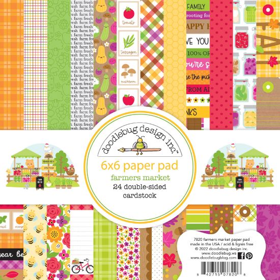 Picture of Doodlebug Double-Sided Paper Pad 6"X6" 24/Pkg-Farmers Market