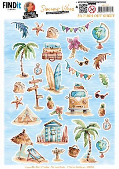 Picture of Find It Trading Yvonne Creations Punchout Sheet-Small Elements B, Summer Vibes