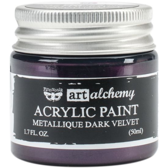 Picture of Finnabair Art Alchemy Acrylic Paint 1.7 Fluid Ounces Metallique Dark Velvet