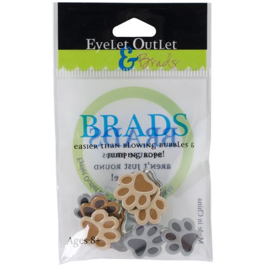 Picture of Eyelet Outlet Shape Brads 12/Pkg Paws