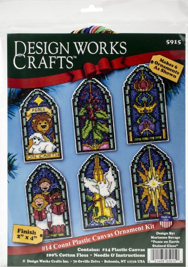 Picture of Design Works Plastic Canvas Ornament Kit 2"X4" Set Of 6 Peace On Earth (14 Count)