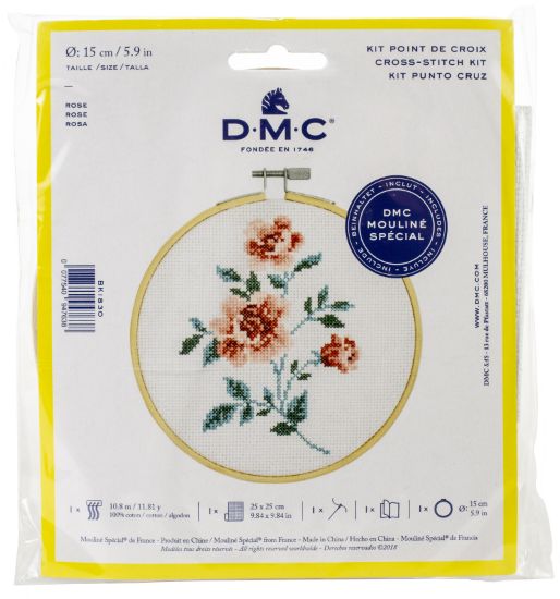 Picture of DMC Stitch Kit 6" Diameter Rose (14 Count)