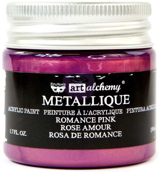 Picture of Finnabair Art Alchemy Acrylic Paint 1.7 Fluid Ounces Metallique Romance Pink