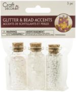 Picture of Glitter & Seed Bead Accent Vials 3/Pkg White