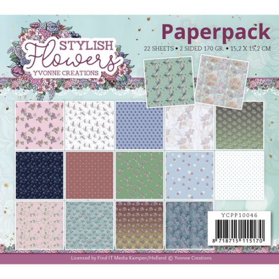 Picture of Find It Trading Yvonne Creations Paper Pack 6"X6" 22/Pkg-Stylish Flowers
