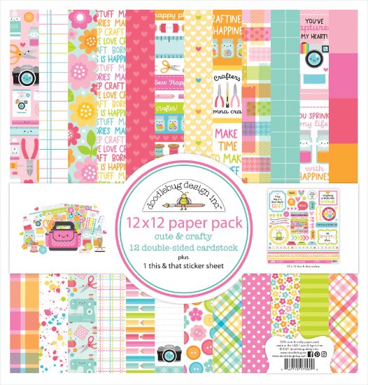 Picture of Doodlebug Double-Sided Paper Pack 12"X12" 12/Pkg Cute & Crafty