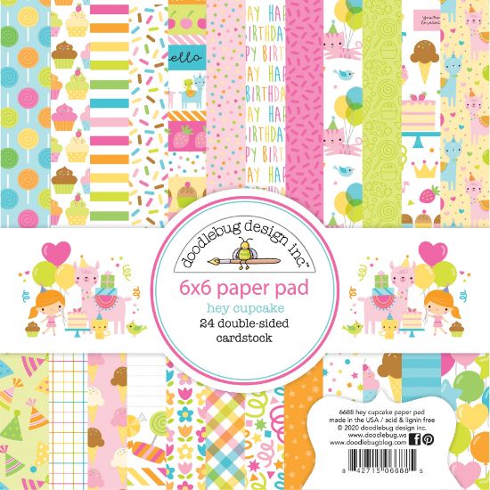 Picture of Doodlebug Double-Sided Paper Pad 6"X6" 24/Pkg Hey Cupcake