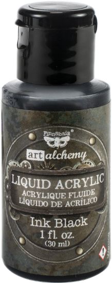 Picture of Finnabair Art Alchemy Liquid Acrylic Paint 1 Fluid Ounce Ink Black