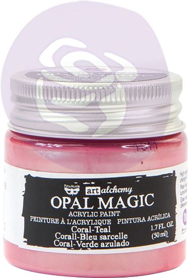 Picture of Finnabair Art Alchemy Opal Magic Acrylic Paint 1.7 Fl Oz Coral/Teal