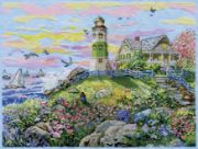 Picture of Design Works Counted Cross Stitch Kit 11"X14" Watching The Sunset (14 Count)