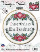 Picture of Design Works Counted Cross Stitch Kit 8" Round-Persist (11 Count)