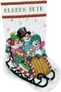 Picture of Design Works Cross Stitch Stocking Kit 17" Long Snow Sledding (14 Count)