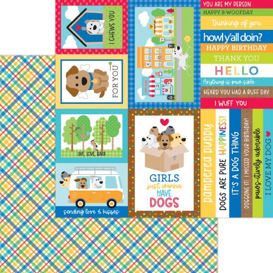 Picture of Doggone Cute Double-Sided Cardstock 12"X12"-Playful Plaid