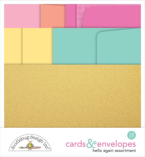 Picture of Doodlebug Cards & Envelopes 12/Pkg-Hello Again