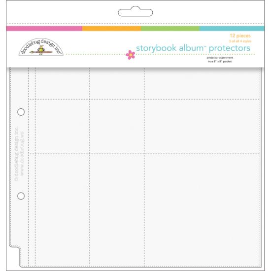 Picture of Doodlebug Page Protector Assortment 8"X8" 12/Pkg 3 Each Of All 4 Styles
