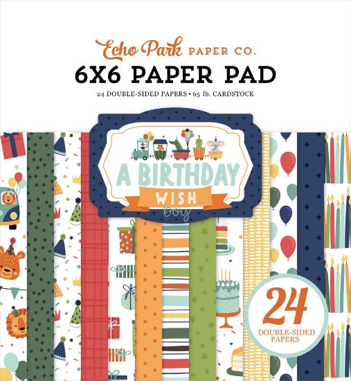 Picture of Echo Park Double-Sided Paper Pad 6"X6" 24/Pkg-A Birthday Wish Boy