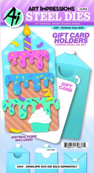 Picture of Art Impressions Gift Card Holders Die Set-Birthday Cake