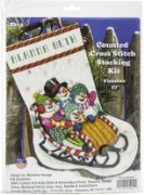 Picture of Design Works Cross Stitch Stocking Kit 17" Long Snow Sledding (14 Count)
