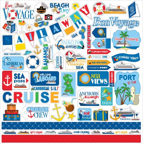 Picture of Bon Voyage Cardstock Stickers 12"X12"-Elements