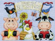 Picture of Design Works Counted Cross Stitch Kit 11"X14" Barnyard Blessings (14 Count)