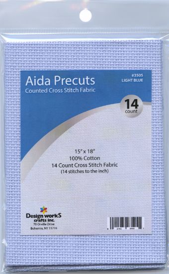 Picture of Design Works Gold Quality Aida 14 Count 15"X18" Light Blue